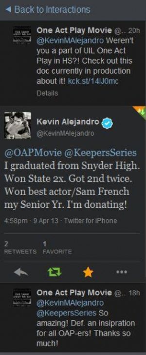Kevin Alejandro, known for his role as Nate Moretta on TV's SOUTHLAND shows his support. @ BroadwayWorld Kevin Alejandro, known for his role as Nate Moretta on TV's SOUTHLAND shows his suppo Photo