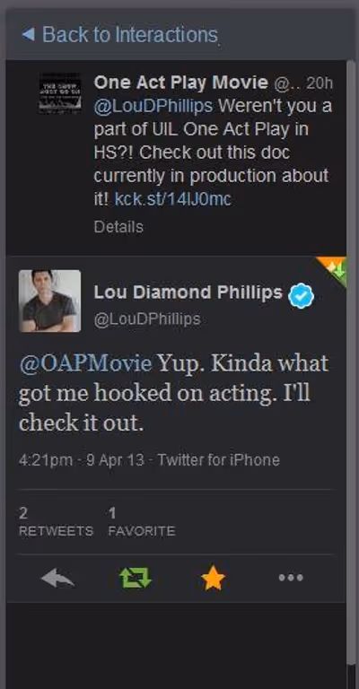 Lou Diamond Phillips, best known for his portrayal of Ritchie Valens in LA BAMBA show Photo