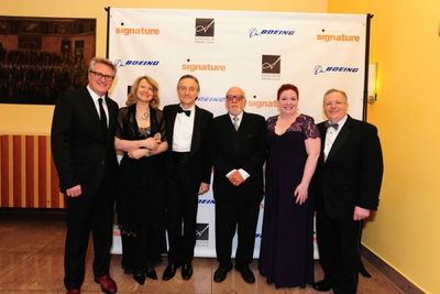 Eric Schaeffer, Mrs. and Amb. Bisogniero, Hal Prince, Maggie Boland, Tim Keating Photo