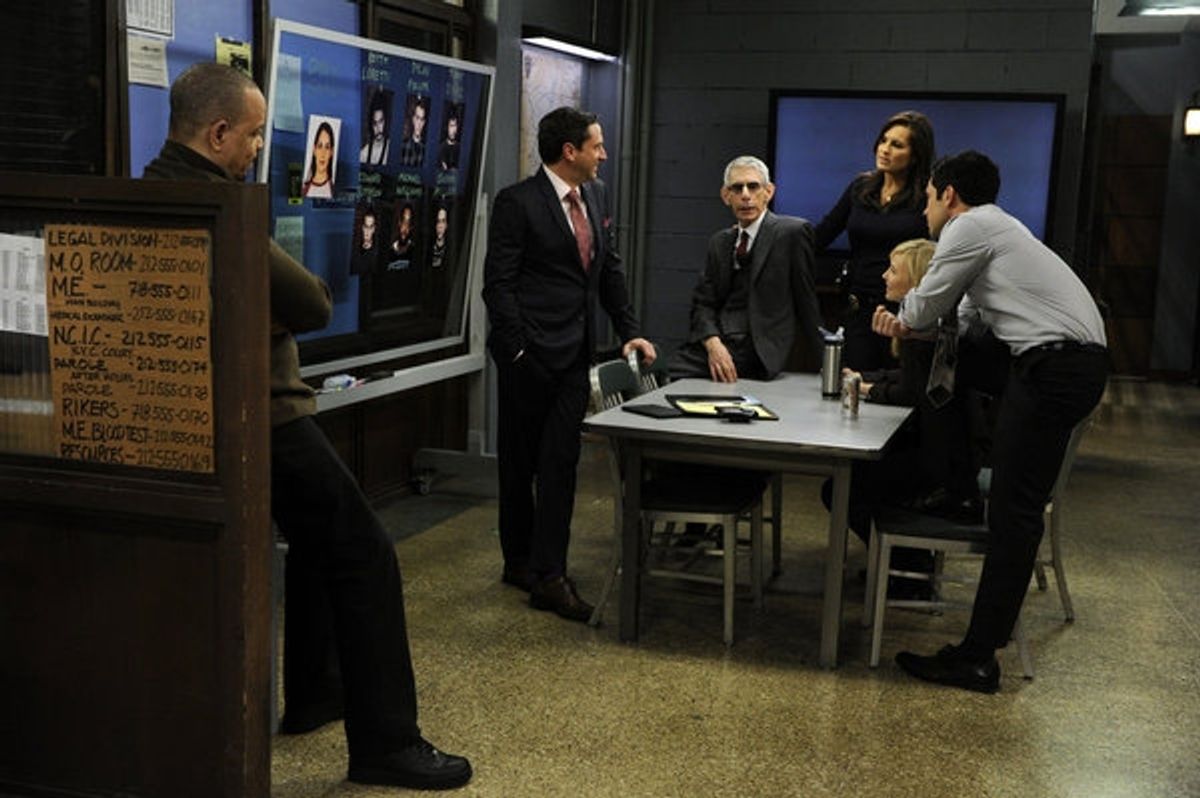 Ice-T, Raul Esparza, Richard Belzer, Mariska Hargitay, Kelli Giddish, Danny Pino at 