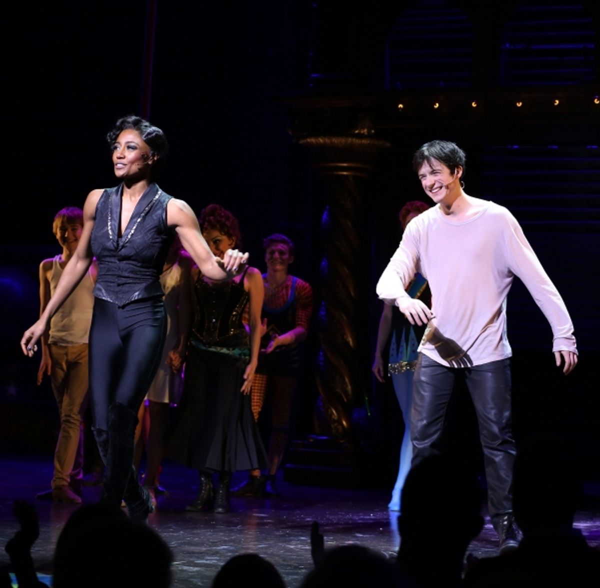 Patina Miller & Matthew James Thomas with cast   at 