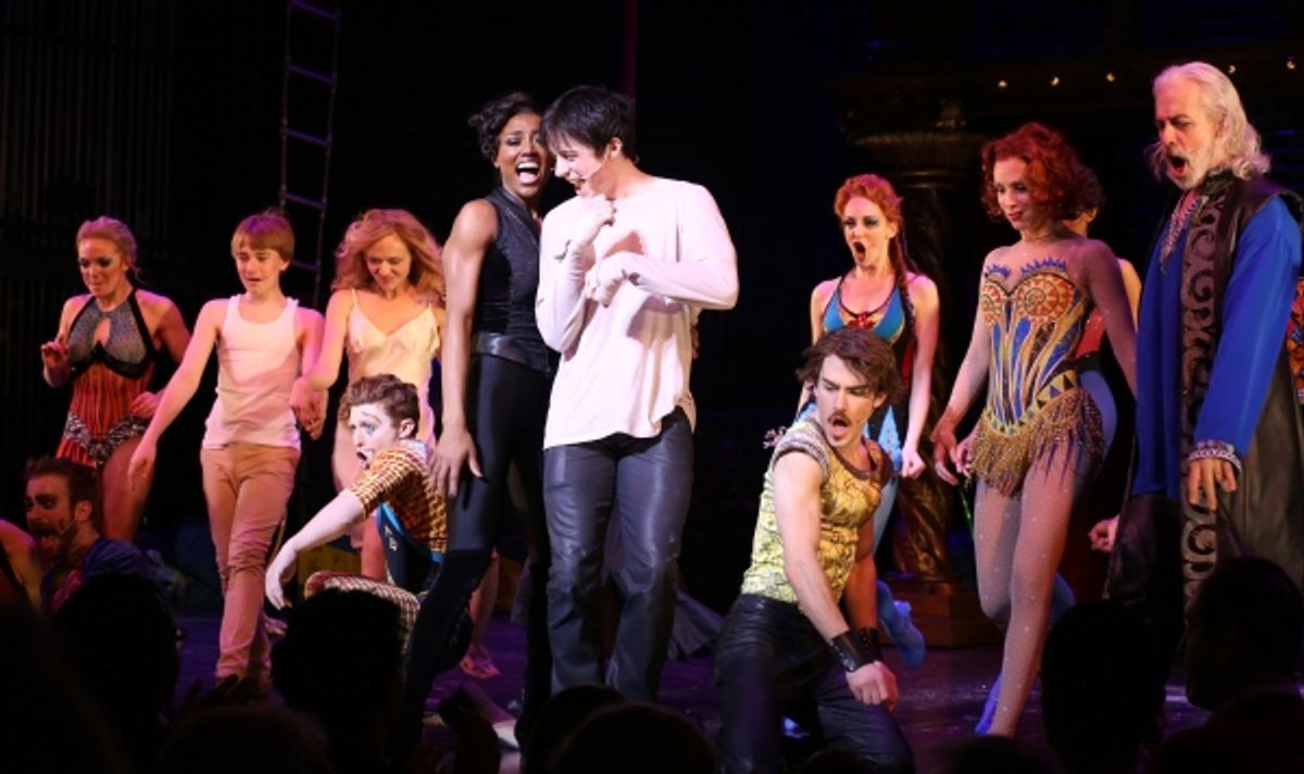 Andrew Cekala, Rachel Bay Jones, Andrea Martin, Patina Miller, Matthew James Thomas, Charlotte d'Amboise & Terrence Mann & cast   at 