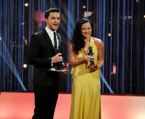Presenters Jonathan Bailey and Lara Pulver @ BroadwayWorld Presenters Jonathan Bailey and Lara Pulver Photo