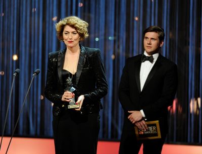 Presenters Anna Chancellor and Allen Leech Photo