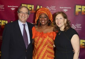 Producer Stephen Hendel, Yeni Kuti, Fela's oldest daughter, and Producer Ruth Hendel @ BroadwayWorld Producer Stephen Hendel, Yeni Kuti, Fela's oldest daughter, and Producer Ruth Hendel Photo