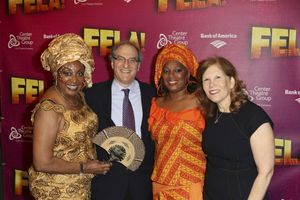Sandra Izsadore, Producer Stephen Hendel, Yeni Kuti, Fela's oldest daughter, and Producer Ruth Hendel @ BroadwayWorld Sandra Izsadore, Producer Stephen Hendel, Yeni Kuti, Fela's oldest daughter, and Prod Photo