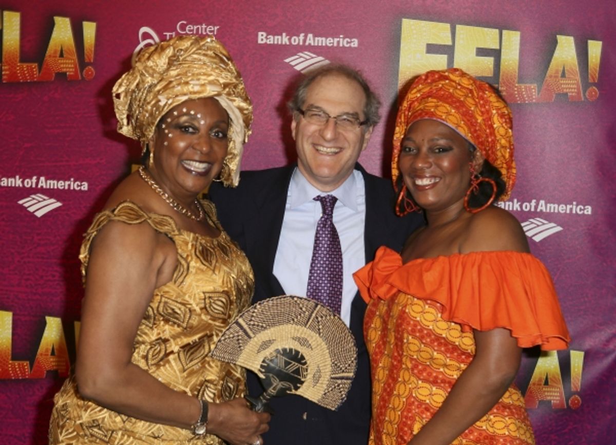 Sandra Izsadore, Producer Stephen Hendel and Yeni Kuti, Fela's oldest daughter at 