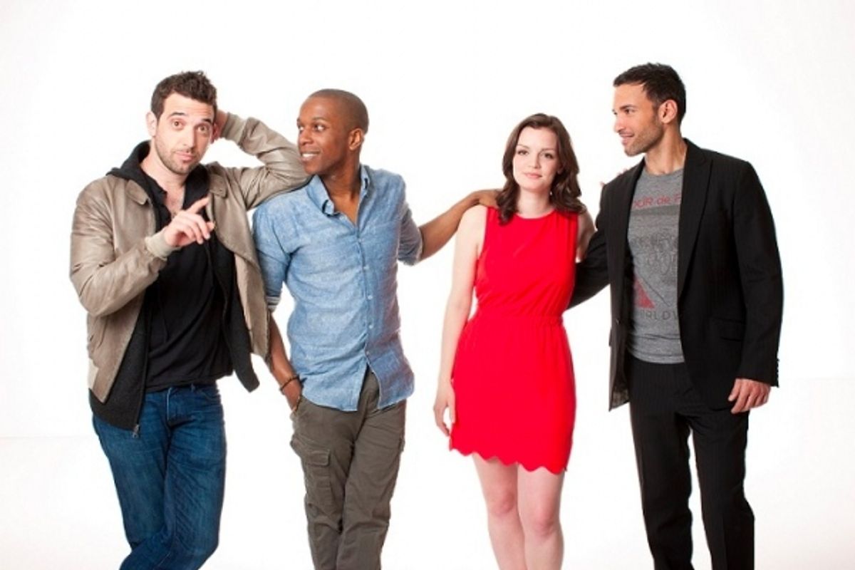Matt Sax, Leslie Odom Jr., Jennifer Damiano, and Haaz Sleiman at 