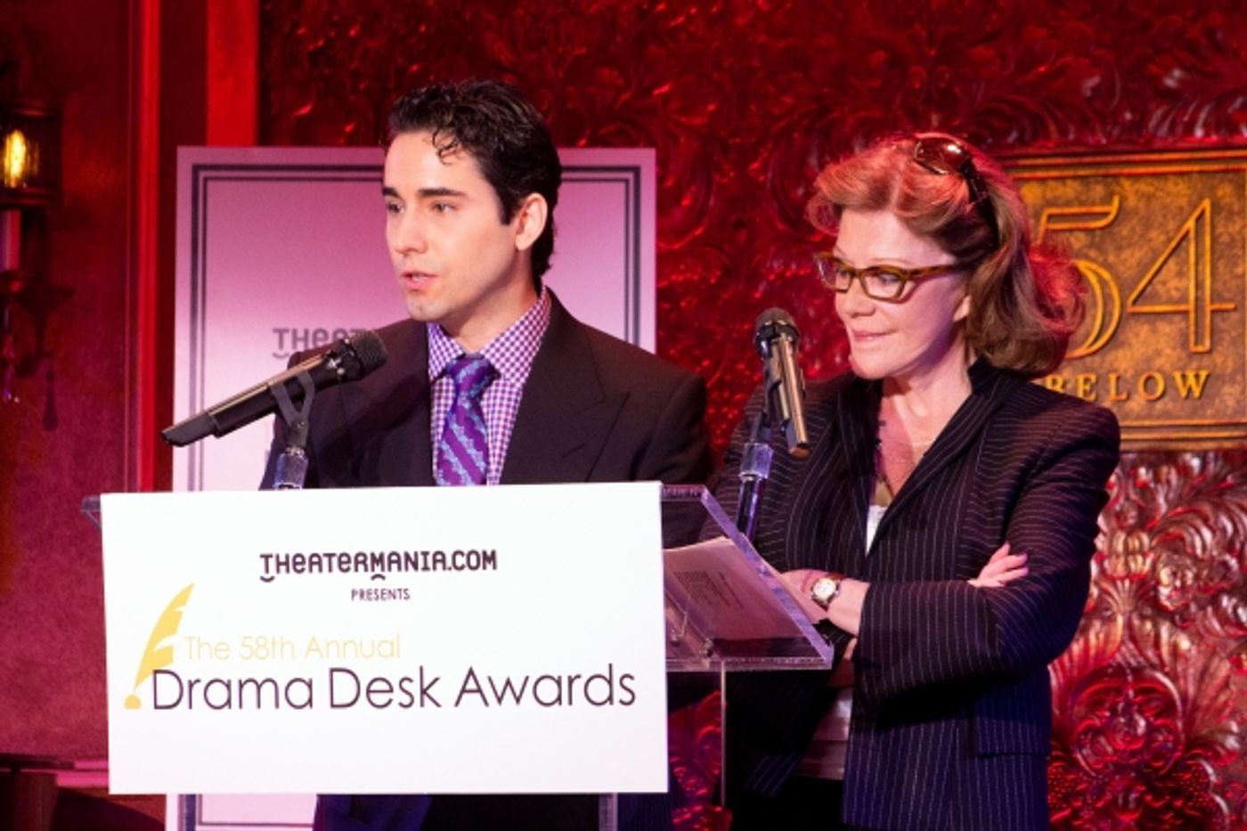 Photo Coverage: John Lloyd Young and Linda Lavin Announce 2013 Drama Desk Nominees  Image