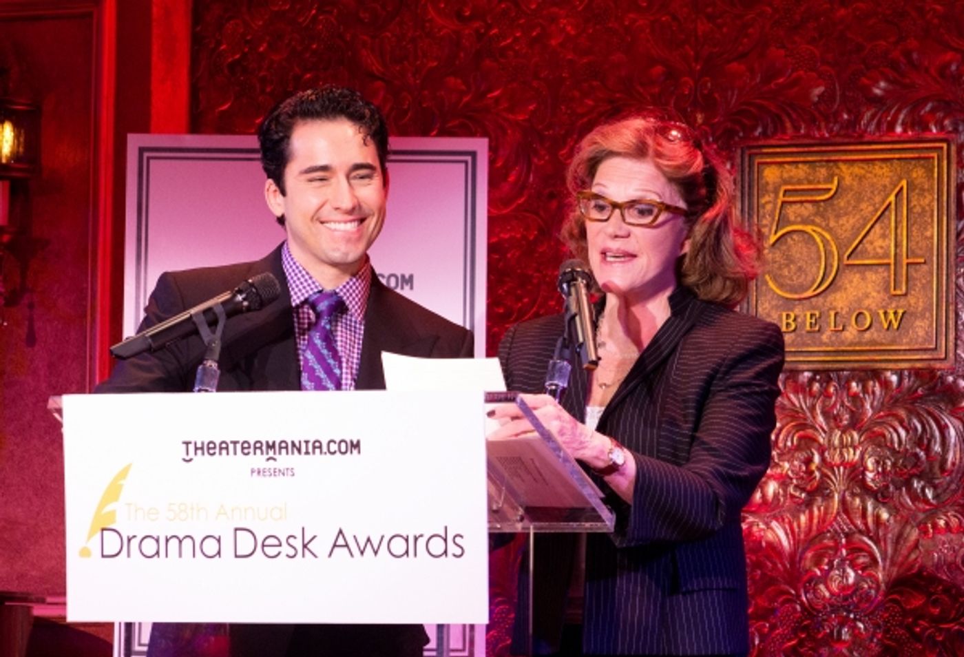 Photo Coverage: John Lloyd Young and Linda Lavin Announce 2013 Drama Desk Nominees  Image