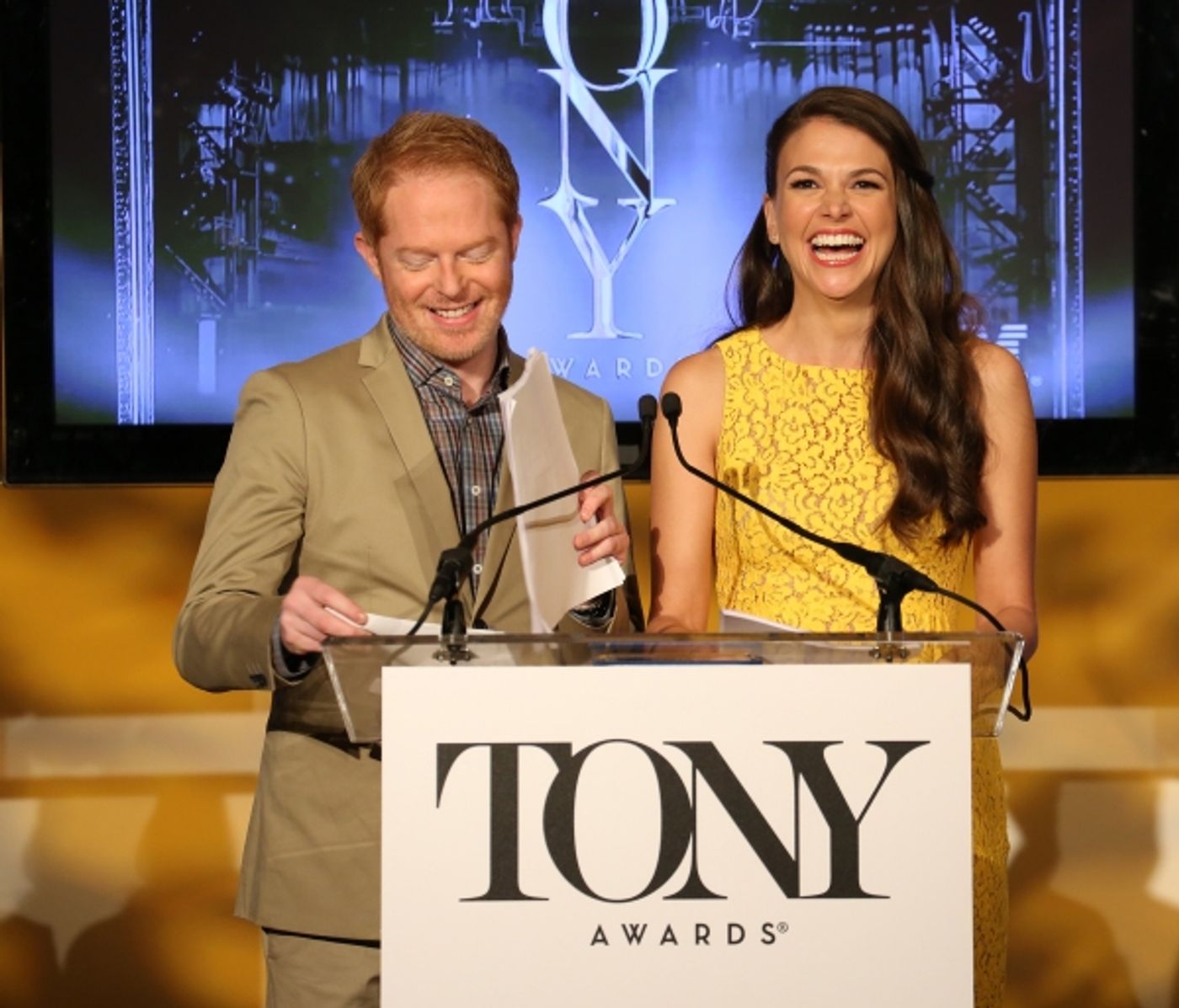 Photo Coverage: Jesse Tyler Ferguson and Sutton Foster Announce the 2013 Tony Nominations!  Image
