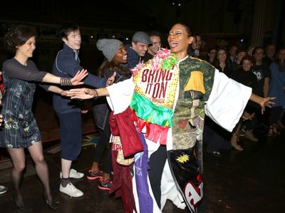 Stephanie Pope with Terrence Mann, Director Diane Paulus, Matthew James Thomas, Patin Photo