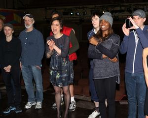 Charlotte d'Amboise, Terrence Mann, Director Diane Paulus, Matthew James Thomas & Pat Photo
