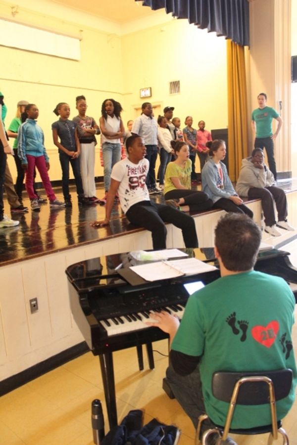 Voice class (Aaron Jodoin on piano, Michael Deleget also pictured) Photo