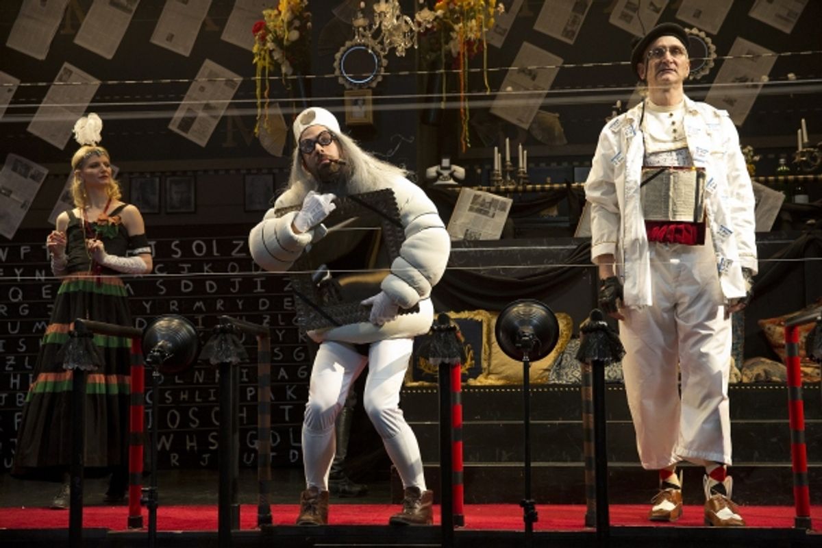 Alenka Kraigher, Nicolas NoreÃ�'Æ’Ã‚Â±a and Rocco Sisto in Old-Fashioned Prostitutes (A True Romance), written, directed, and designed by Richard Foreman, running at The Public Theater at Astor Place April 30 through June 2. Photo Credit: Joan Marcus at 