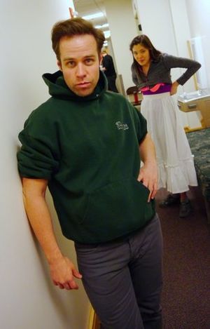 Jeffrey Scott Stevens (Ensemble) in a rare moment of hamming it up for the camera. Photo