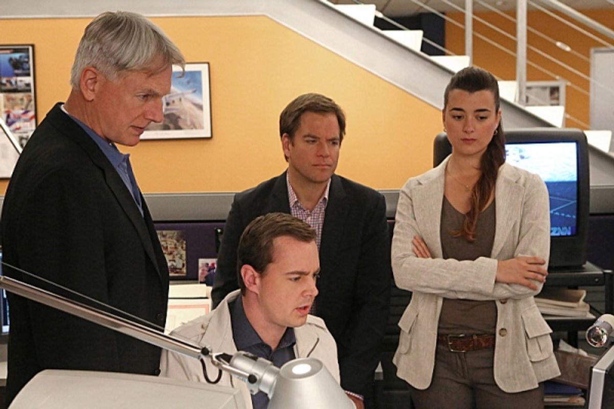 Mark Harmon, Sean Murray, Michael Weatherly, Cote de Pablo at 