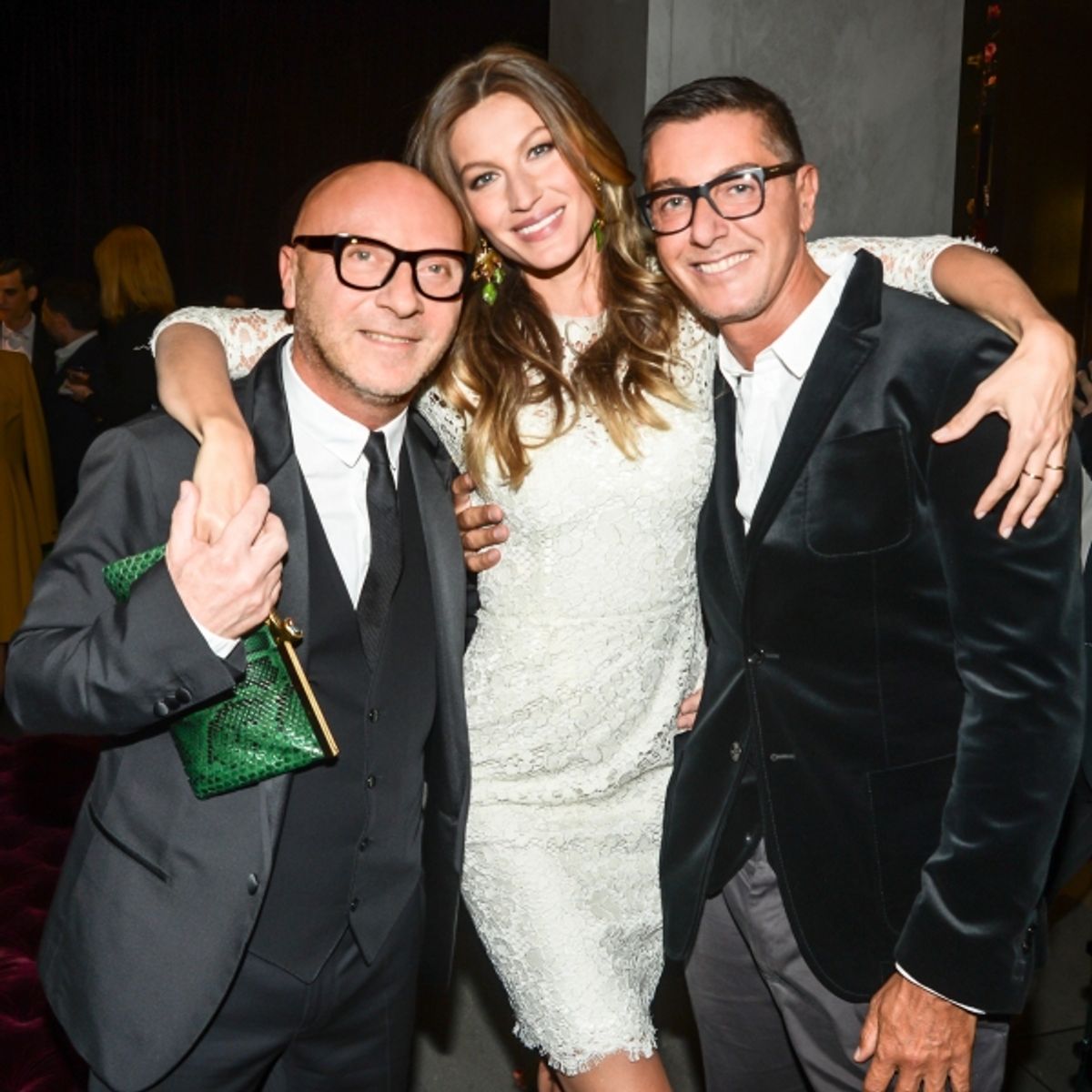 Domenico Dolce, Gisele Bundchen, Stefano Gabbana at 
