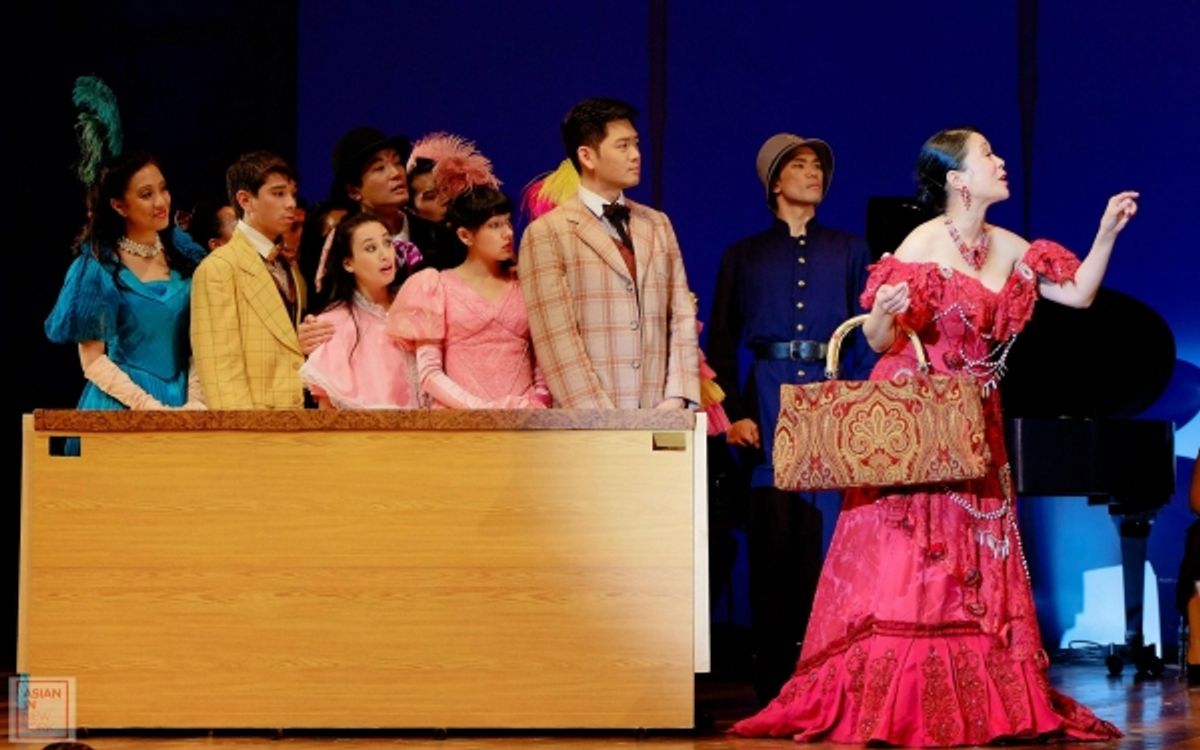 (R) Christine Toy Johnson and cast members of HELLO, DOLLY! at 