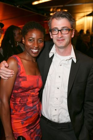 From left, Choreographer Ameenah Kaplan and Director Daniel Aukin pose during the par Photo