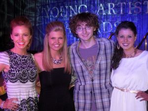Mikey Reid (Nickelodeon's "Victorious") with Jetset Getset. Left to right: Avery Eliason, Tori Little, Mikey Reid, Sadie Loveland. @ BroadwayWorld Mikey Reid (Nickelodeon's "Victorious") with Jetset Getset. Left to right: Avery Elia Photo