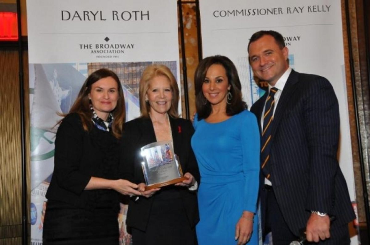 Broadway Association Chairman Cristyne Nicholas and Good Day New York''s Greg Kelly and Rosanna Scotto Present Broadway Producer Daryl Roth with the Visionary Leadership Award at the Broadway Association''s Annual Awards Celebration at the InterContinenta at 