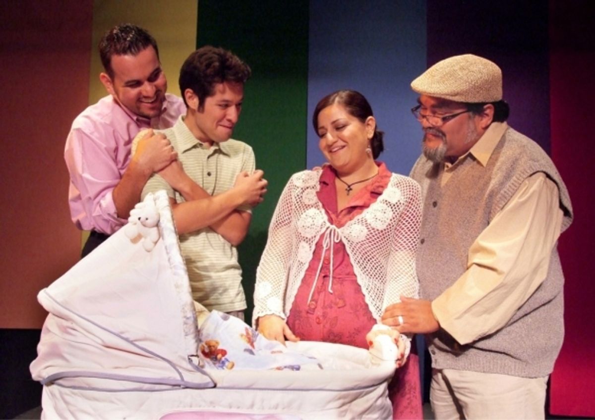 MJ Silva (David), Andres Rey Soloranzo (Marco), Miriam Peniche (Mama) and Martin Morales *Papa) in THE BABY CRIES by Mario J. Novoa at 