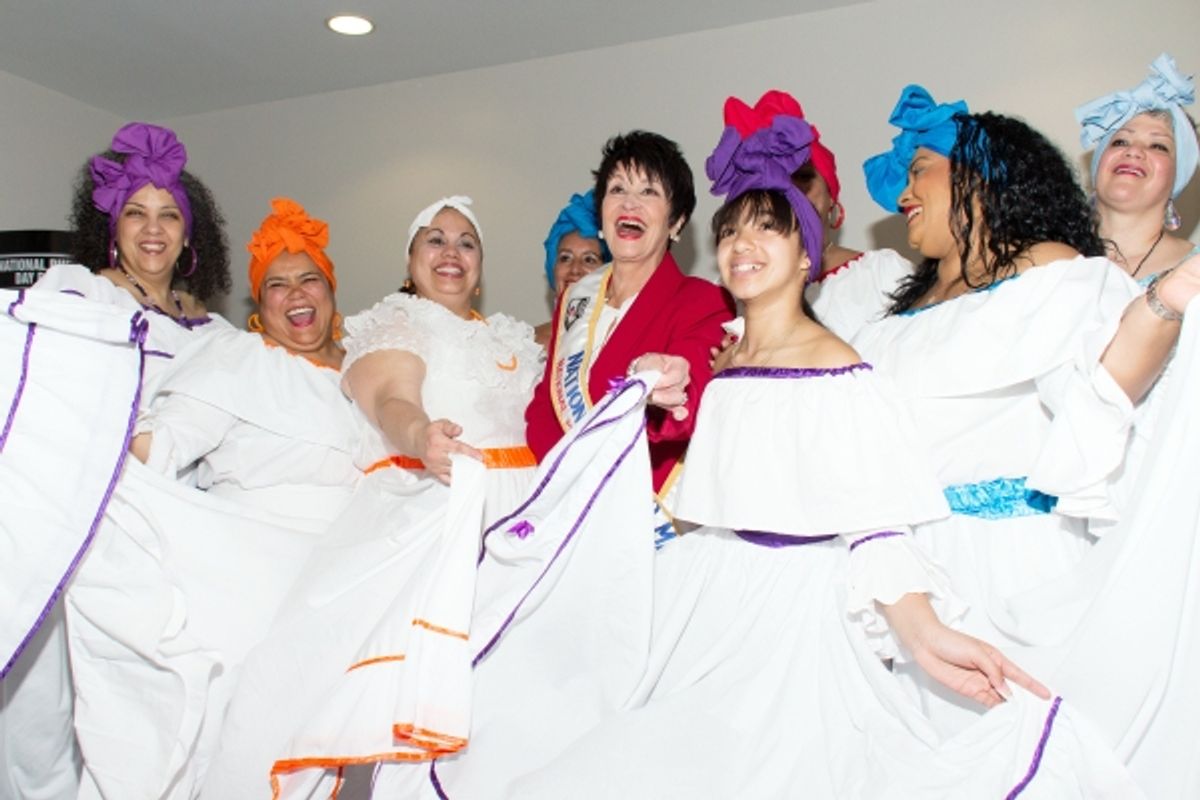 Chita Rivera and Puerto Rican Day Parade performers at 