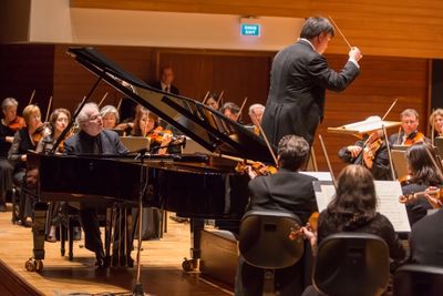 Emauel Ax performs Mozart Piano No. 25 with the New York Philharmonic in Izmir, Turke Photo
