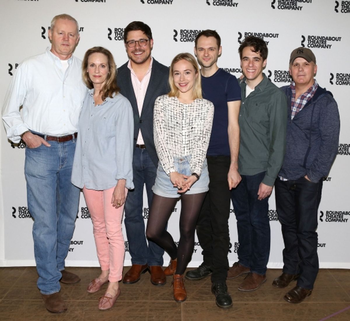 David Morse, Lisa Emery, Rich Sommer, Sarah Goldberg, Christopher Denham, Playwright Steven Levenson & Director Scott Ellis  at 