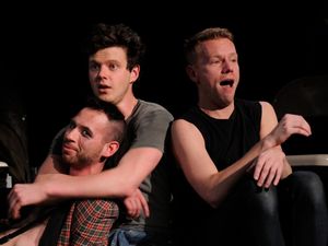 Peter Mark Kendall as Romeo, Alston Brown as Benvolio, Grant Chapman as Mercutio @ BroadwayWorld Peter Mark Kendall as Romeo, Alston Brown as Benvolio, Grant Chapman as Mercutio Photo