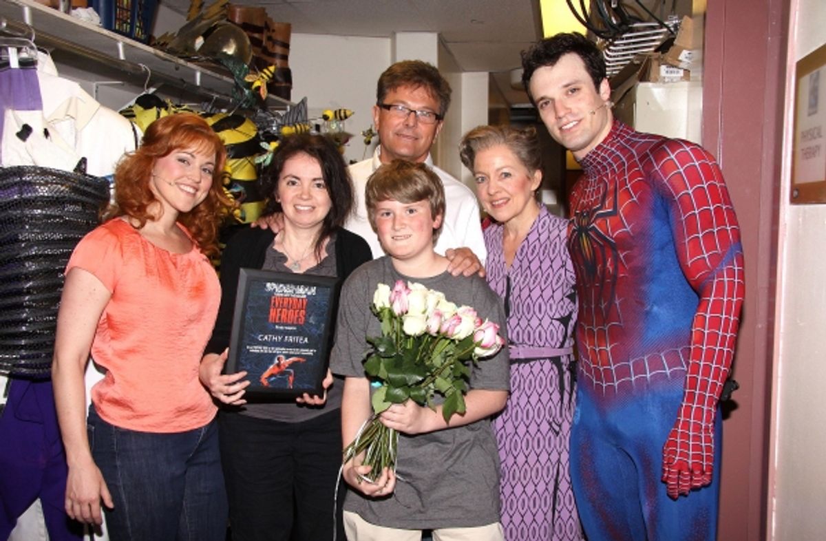 Cathy Fritea and Cast at SPIDER-MAN Honors Everyday Hero Cathy Fritea on Mother's Day