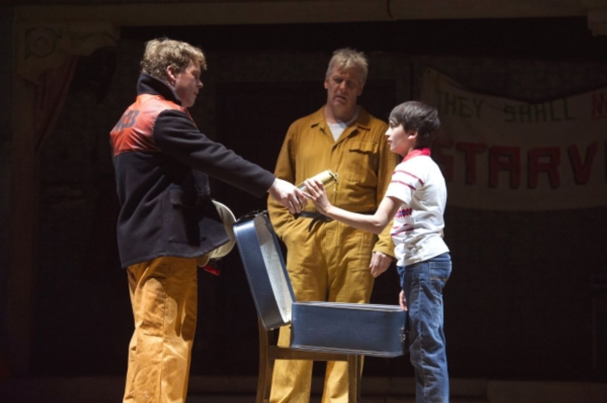 Tony (Kevin Wathen), Dad (Deka Walmsley) and Billy Elliot (Ali Rasul) at 