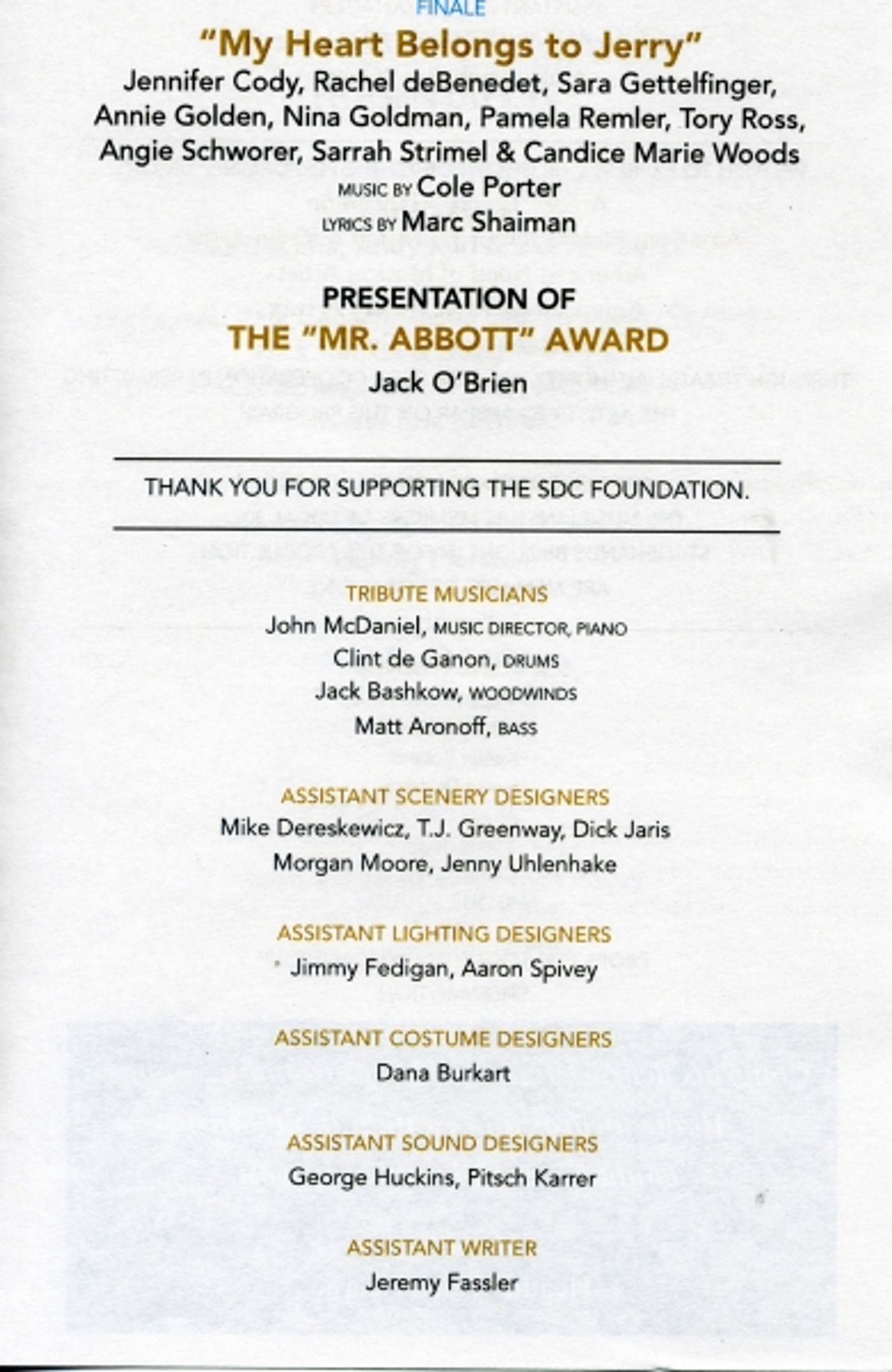 Photo Coverage: Matthew Morrison, Andy Karl, Kerry Butler and More Perform at The 'Mr. Abbot' Award Ceremony Honoring Jerry Mitchell! Photo Coverage: Matthew Morrison, Andy Karl, Kerry Butler and More Perform at The 'Mr. Abbot' Award Ceremony Honoring Jerry Mitchell! Image