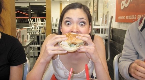 Manna Nichols (Eponine) discovers the joy of a Big H Combo! Photo