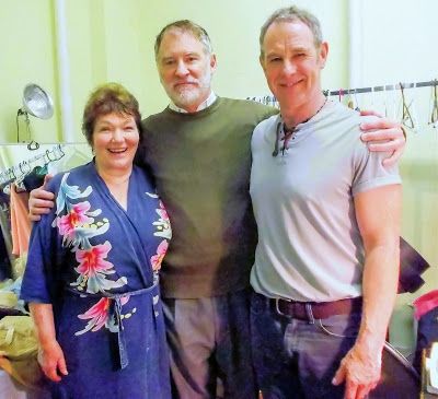 Tina Packer, Kevin Kline & NIgel Gore following a performance of ''Women of Will'' Photo