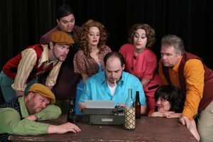 The cast of New Line Theatre's "Bukowsical," 2013. L-R, Nicholas Kelly (in front), Ry Photo