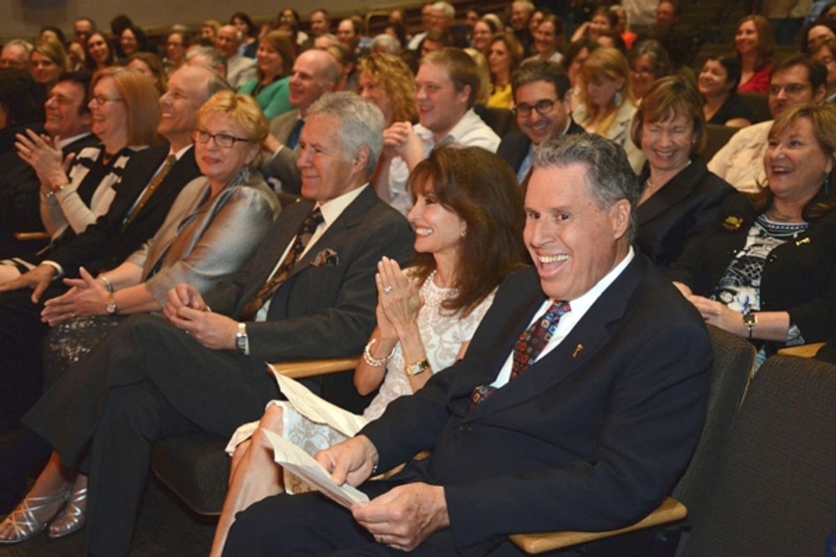 Front Row - David Michaels, Carolyn Grippi, Phil Parker, Kathy Parker, Alex Trebek, Susan Lucci and Malachy G. Wiegnes at 