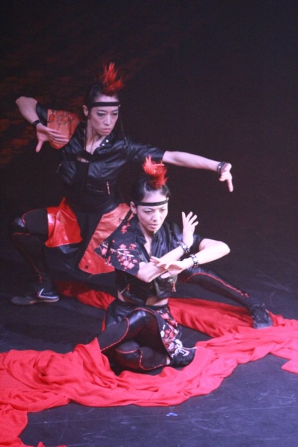 Ai Ikeda as She-Wolf (standing) and Takemi Kitamura as She-Wolf Sister (on floor) Photo