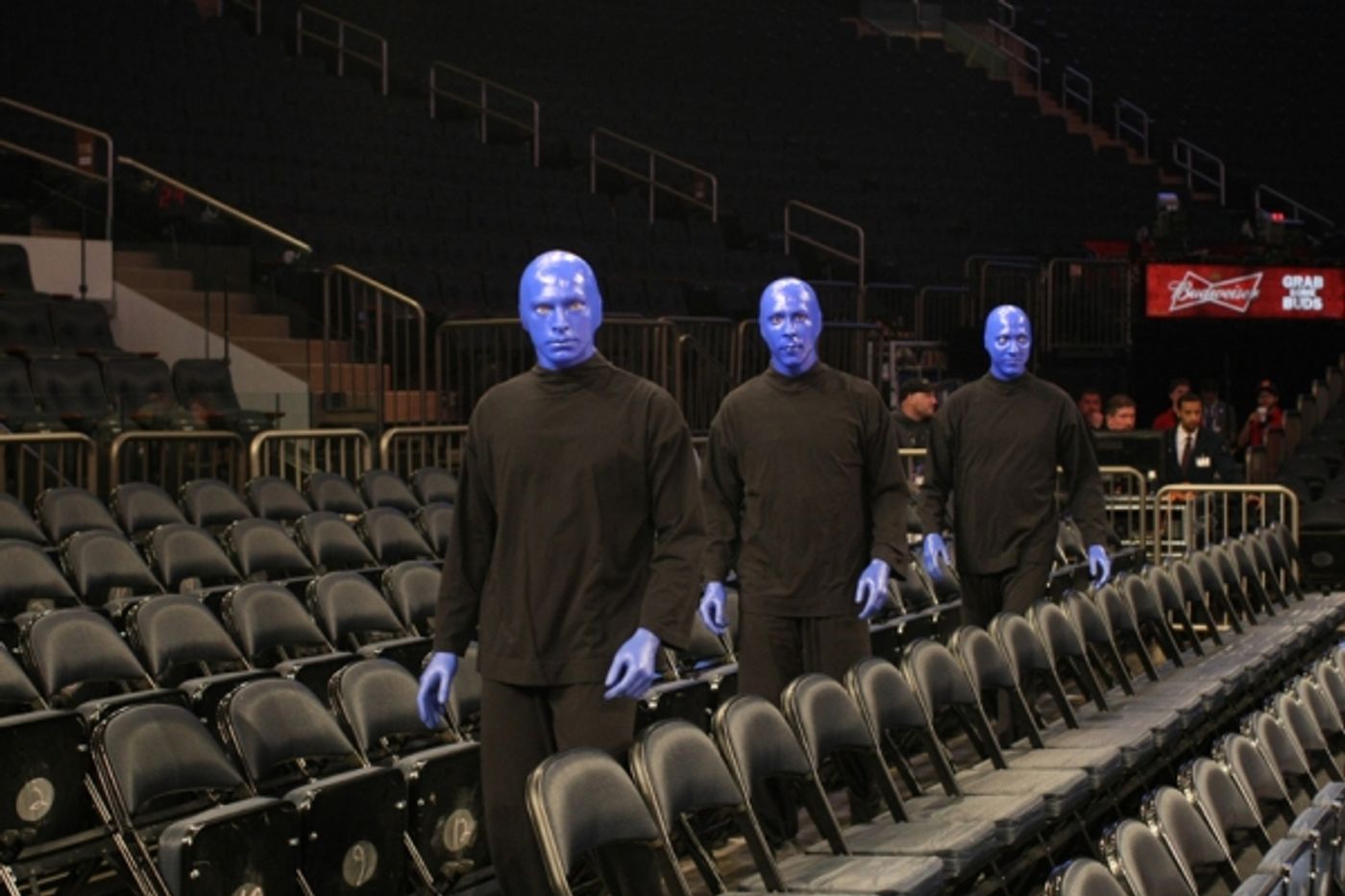 Photo Flash: Blue Man Group Visits New York Knicks Game Photo Flash: Blue Man Group Visits New York Knicks Game Image
