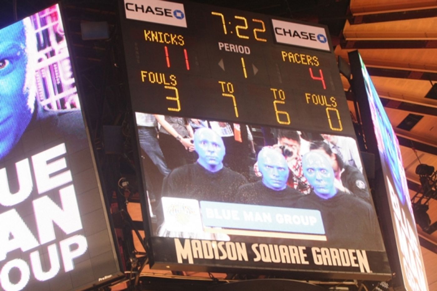 Photo Flash: Blue Man Group Visits New York Knicks Game Photo Flash: Blue Man Group Visits New York Knicks Game Image