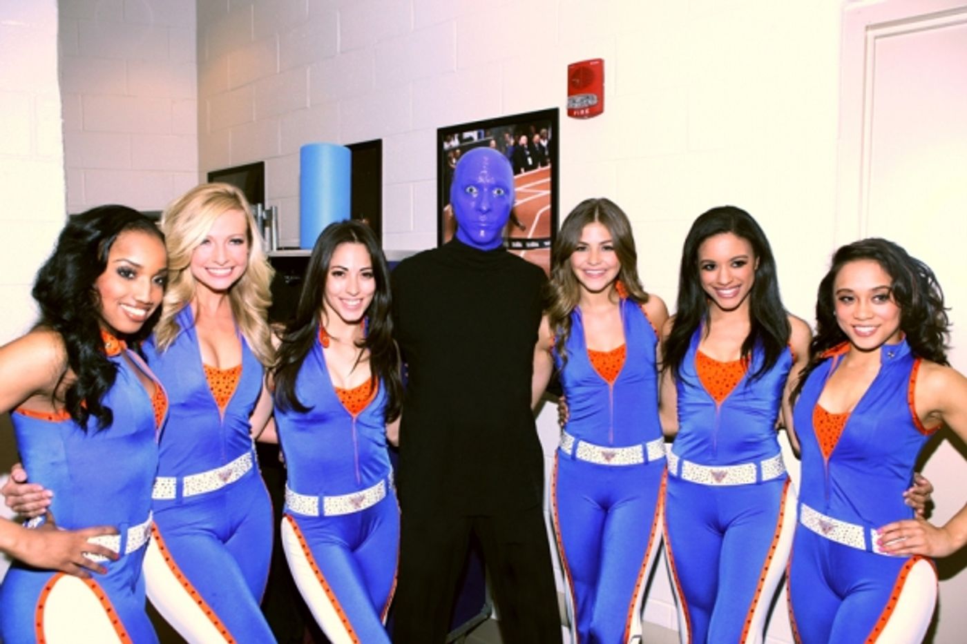 Photo Flash: Blue Man Group Visits New York Knicks Game Photo Flash: Blue Man Group Visits New York Knicks Game Image