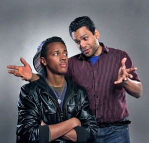 Cherubino from The Marriage of Figaro is reinvented as aspiring hip-hop star Li''l B-Man (Anthony Chatmon), shown here getting advice from Carlos MonzÃ'³n as the title character @ BroadwayWorld Cherubino from The Marriage of Figaro is reinvented as aspiring hip-hop star Li''l B- Photo