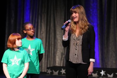 Megan Lewis & the West Side Y''s Kids Company hope you ''remember their name!'' Photo