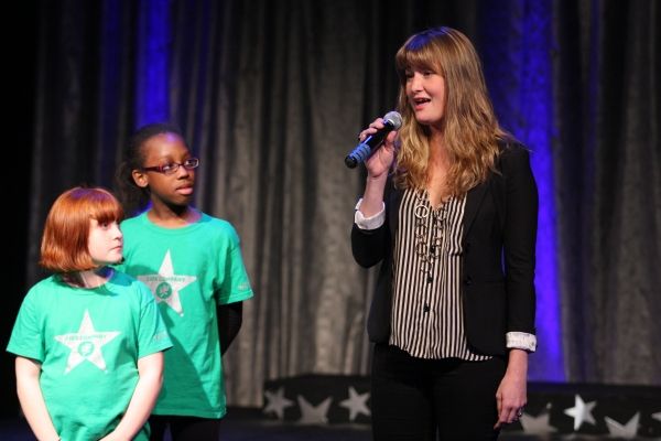 Megan Lewis & the West Side Y''s Kids Company hope you ''remember their name!'' Photo