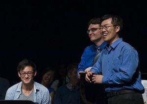 Actor Hanzel Tan, Lyricist Jason Purdy and Composer Yan Li Photo