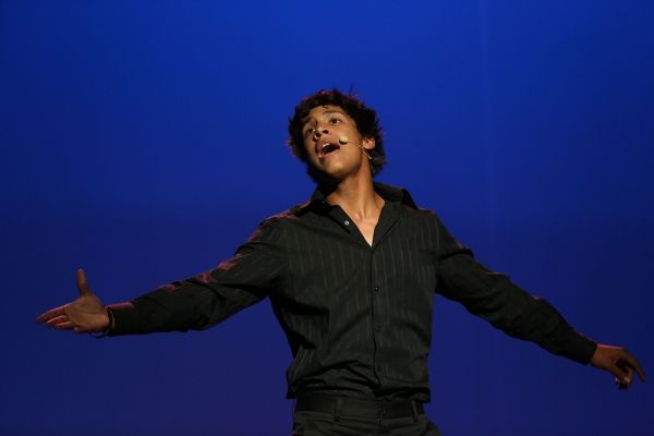 Grand Prize winner Anthony Nappier from Arcadia High School performs ''I Am Aldopho'' Photo