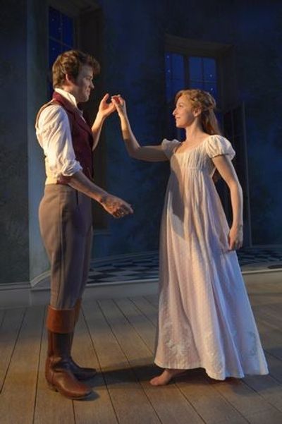 Jack Cutmore-Scott (Septimus Hodge) and Rebekah Brockman (Thomasina Coverly) Photo