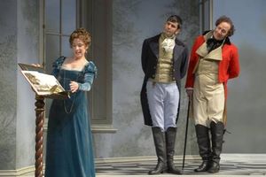 Julia Coffey (Lady Croom), Nick Gabriel (Captain Brice) and Nicholas Pelczar (Ezra Chater) @ BroadwayWorld Julia Coffey (Lady Croom), Nick Gabriel (Captain Brice) and Nicholas Pelczar (Ezra Ch Photo