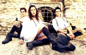 L to R: Trevor Chauvin, Mariela Flor Olivo, and Travis Trevino in SPRING AWAKENING. Photo